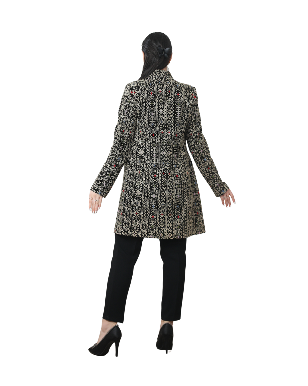 Two-Tone Embroidered Jacket, Sizes 40–50