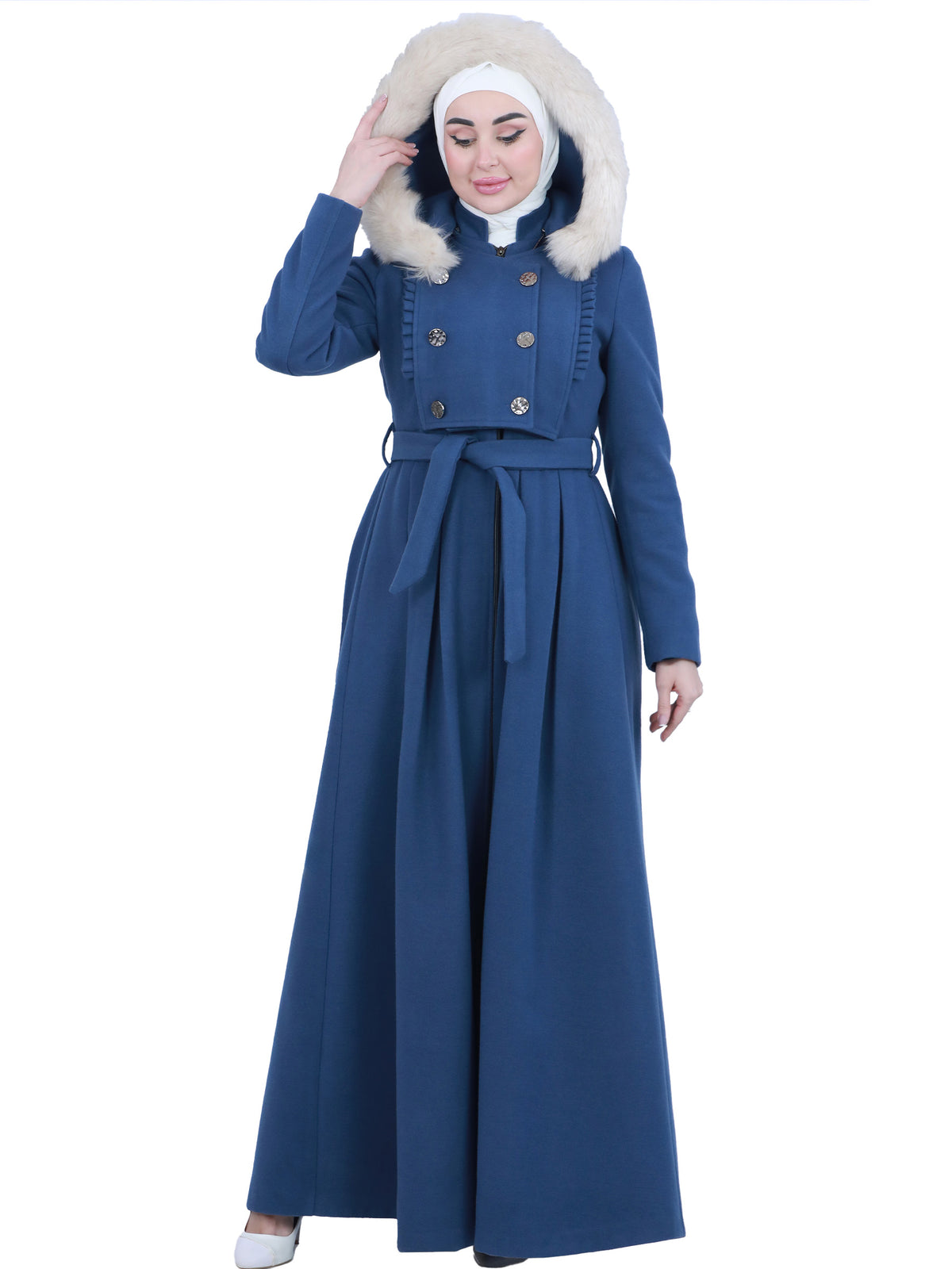 Farwa Winter Jilbab with Fur Collar