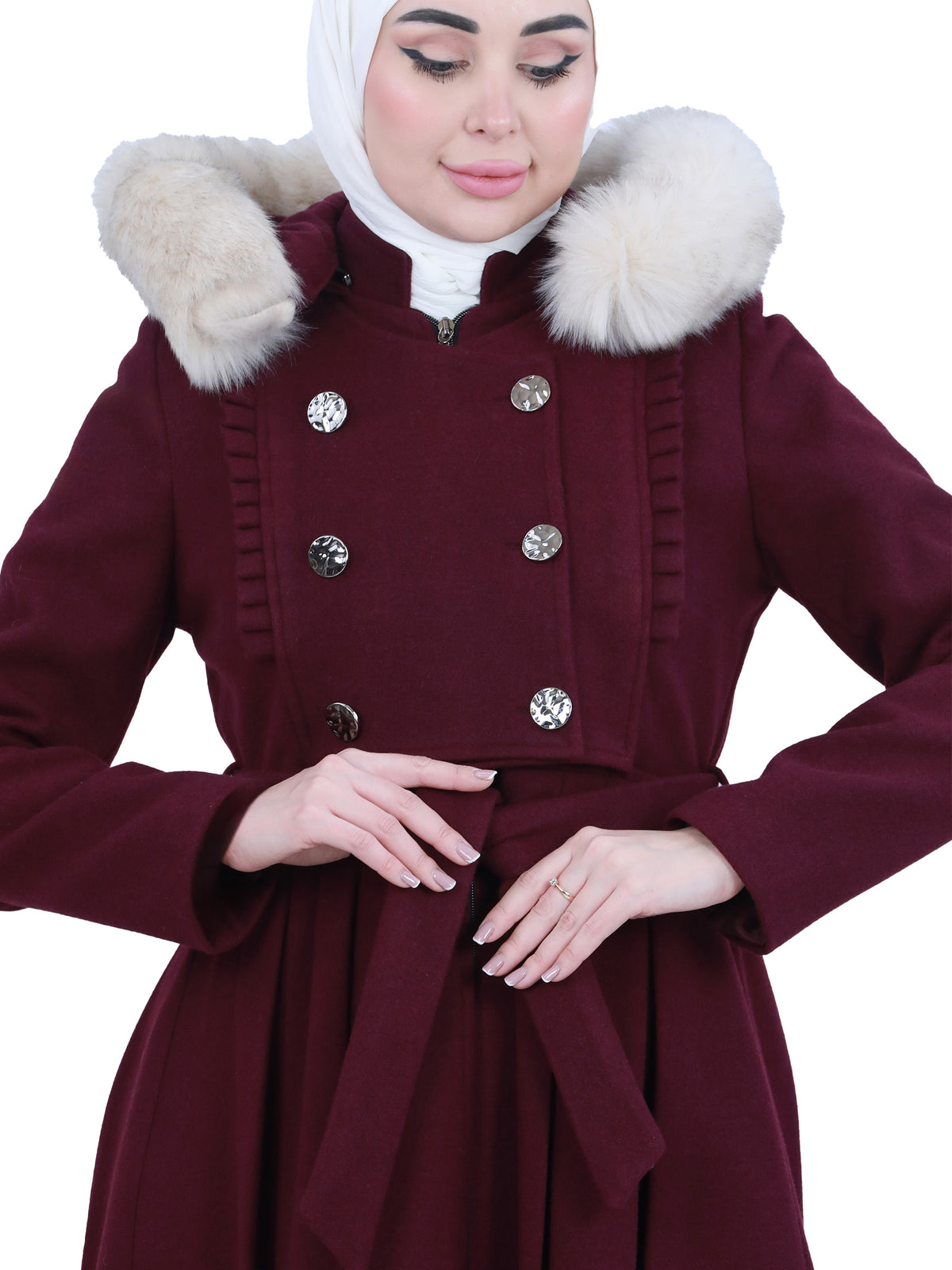 Farwa Winter Jilbab with Fur Collar