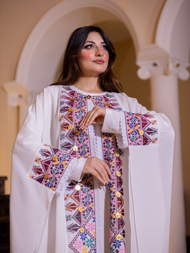 Sama Two-Piece Bisht with Multicolor Embroidery