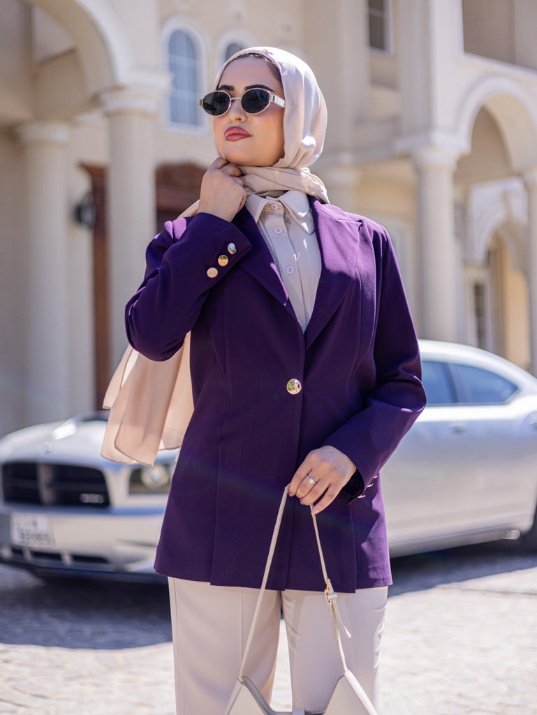 Blazer with Chest Detail, Sizes 38–52 - She Chocolate