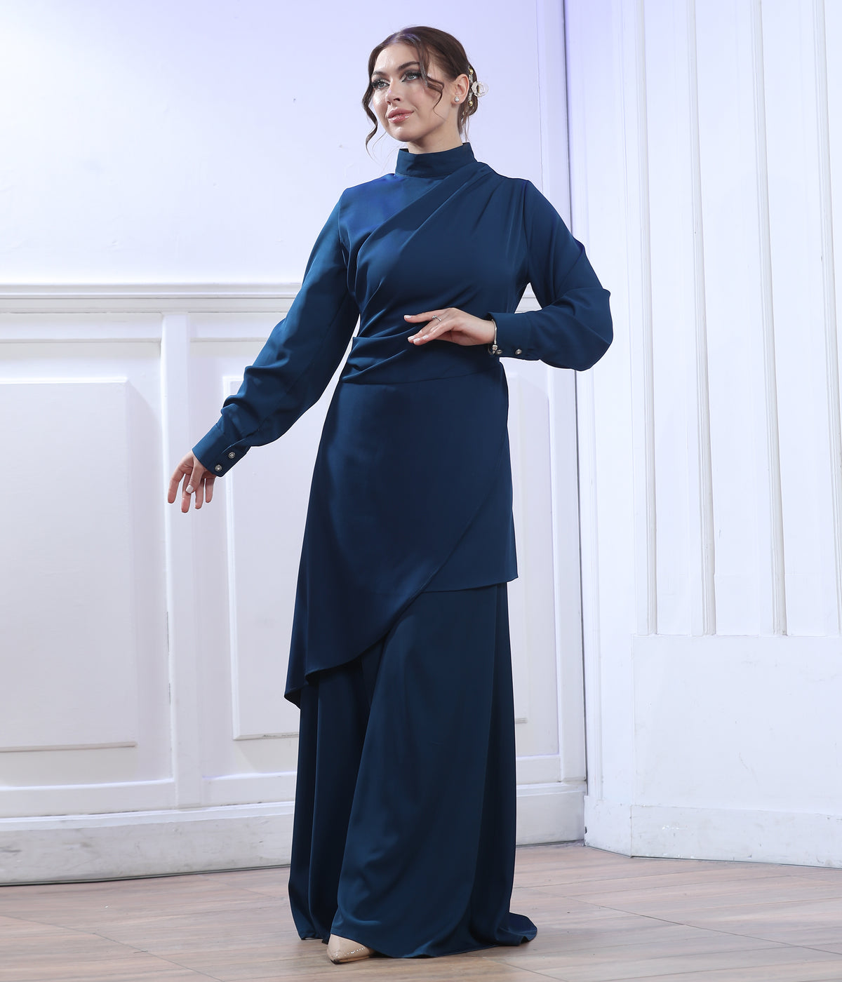 Farha Eid Summer Set with Long Blouse - She Chocolate