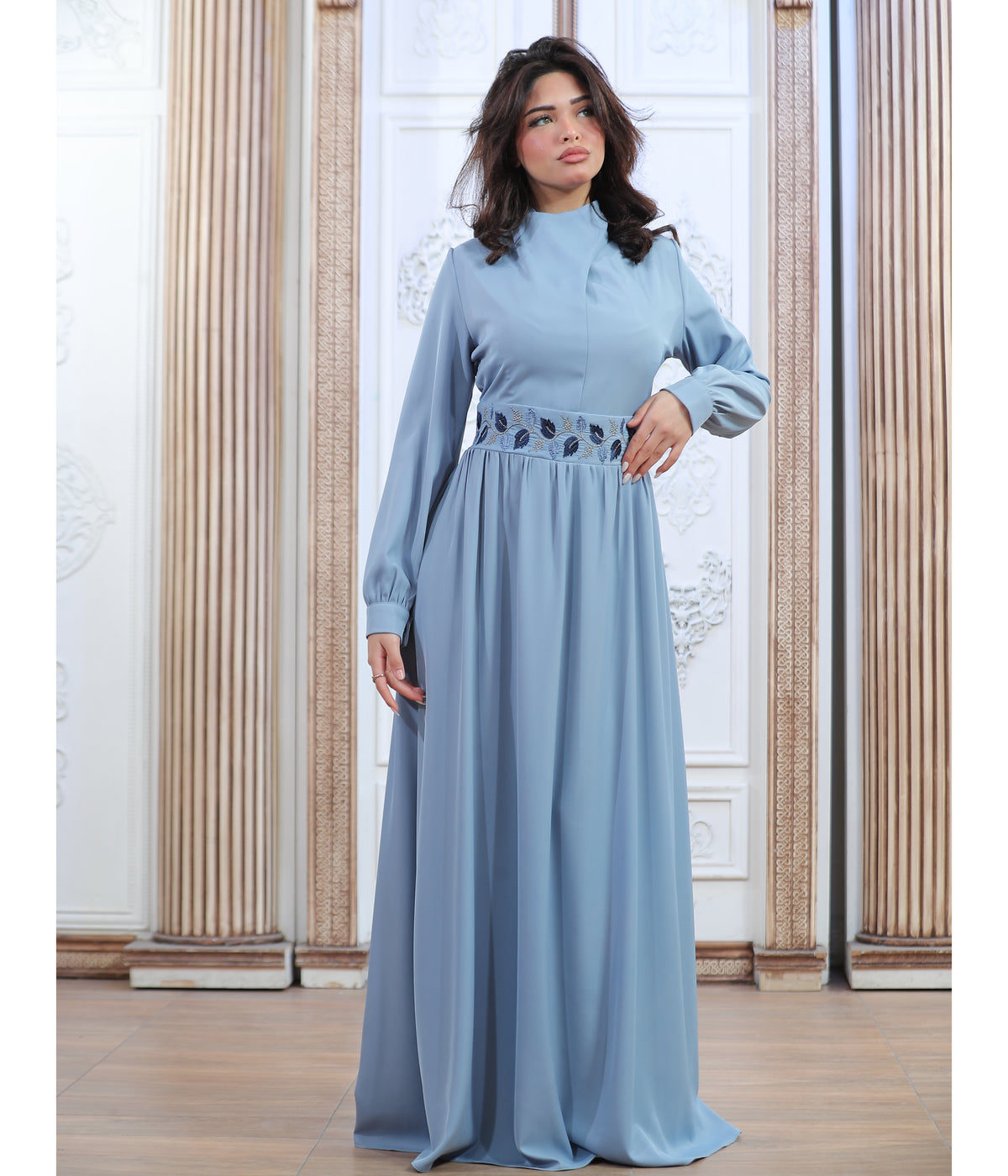 Women's embroidered rose dress