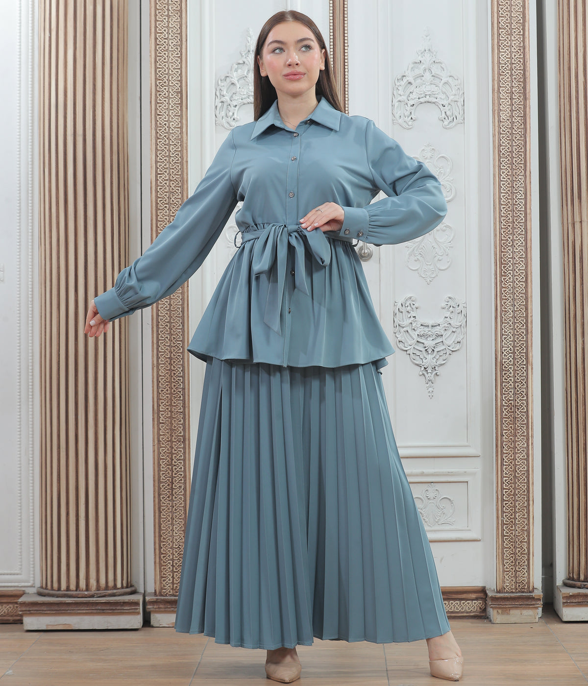 Marwa Summer Shirt & Skirt Set - She Chocolate