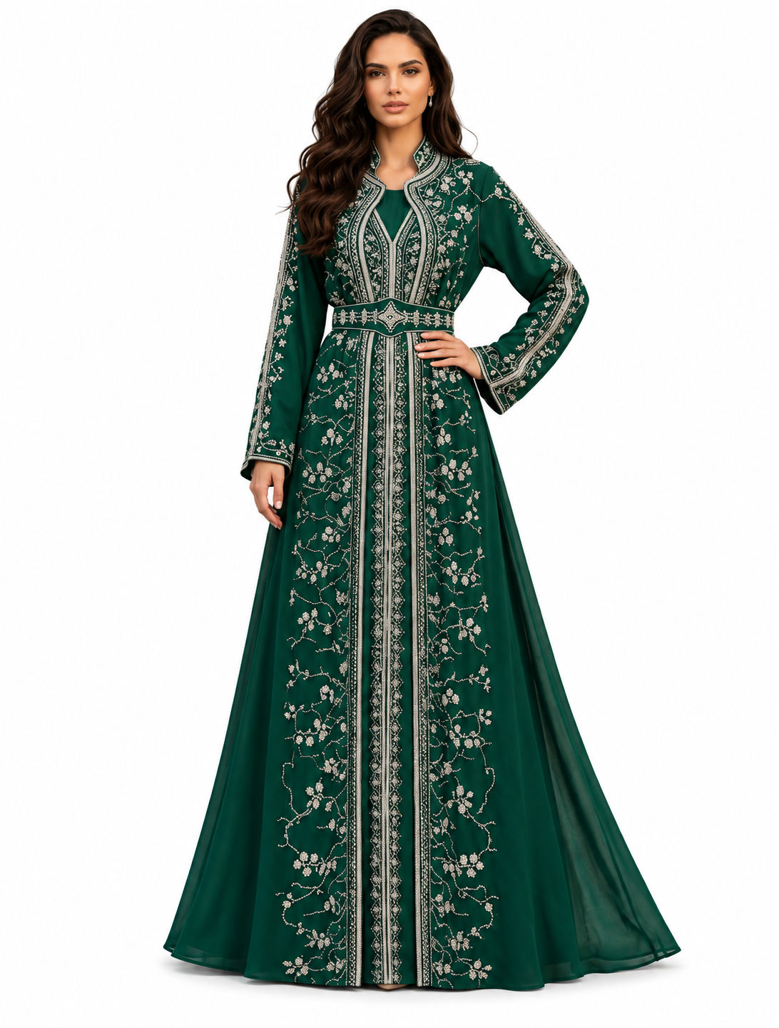 Emerald Embroidered Kaftan