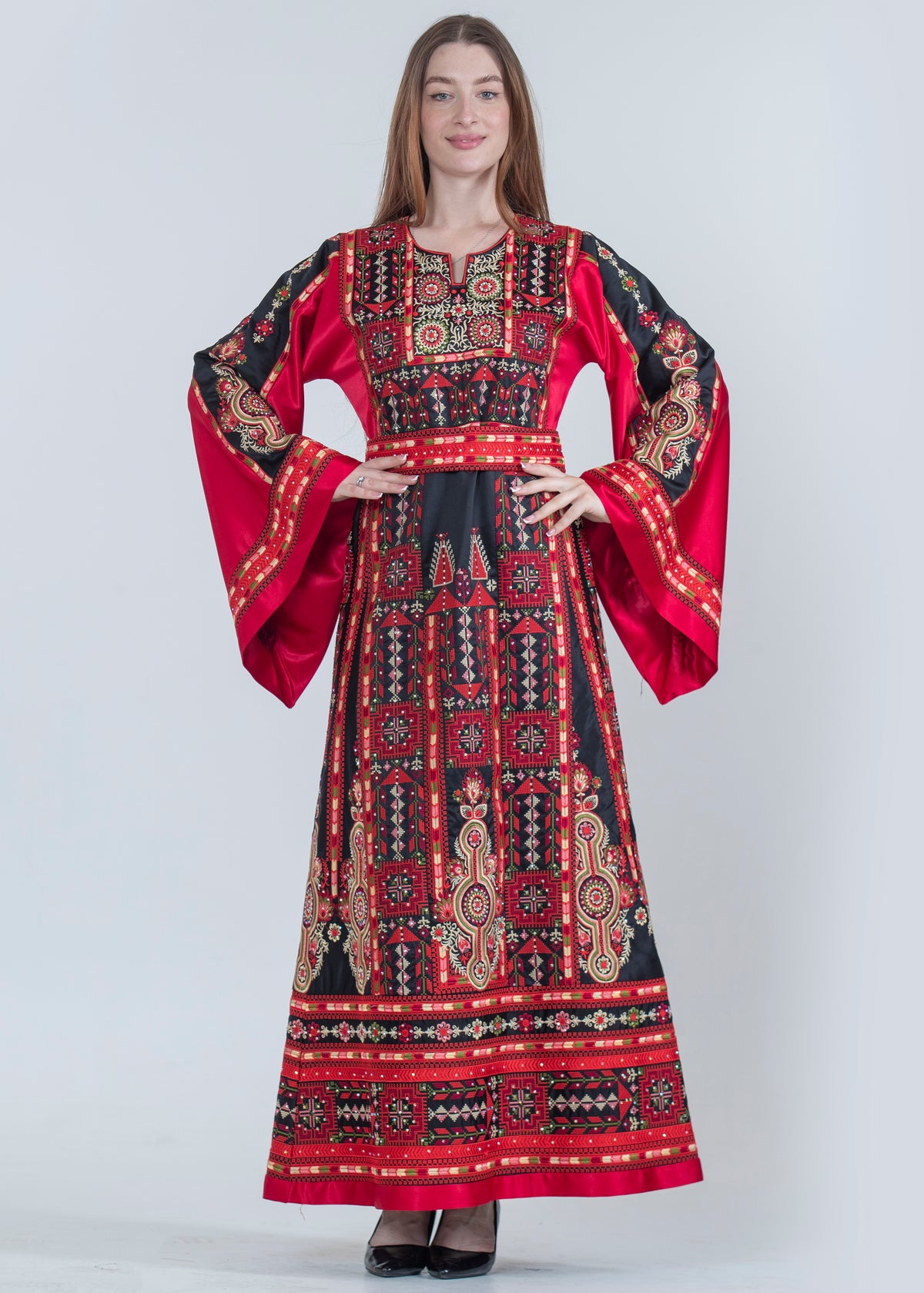 Traditional embroidered women's farah dress