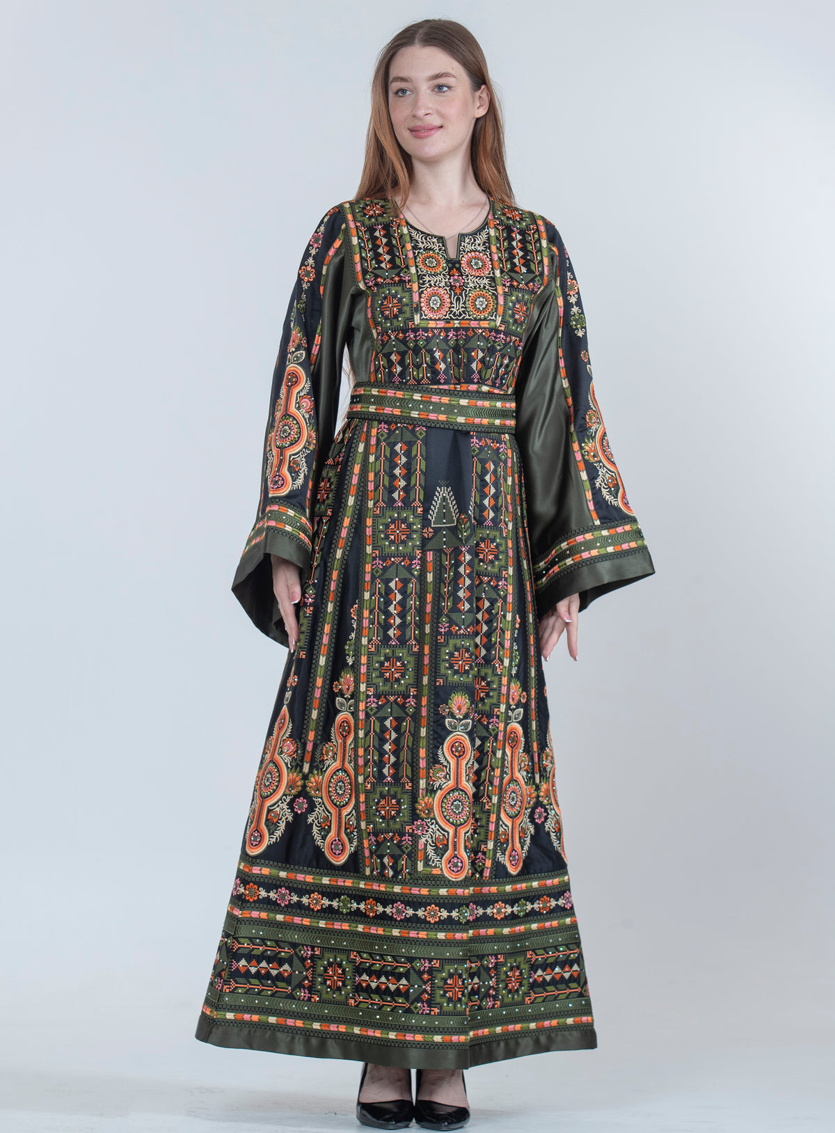 Traditional embroidered women's farah dress