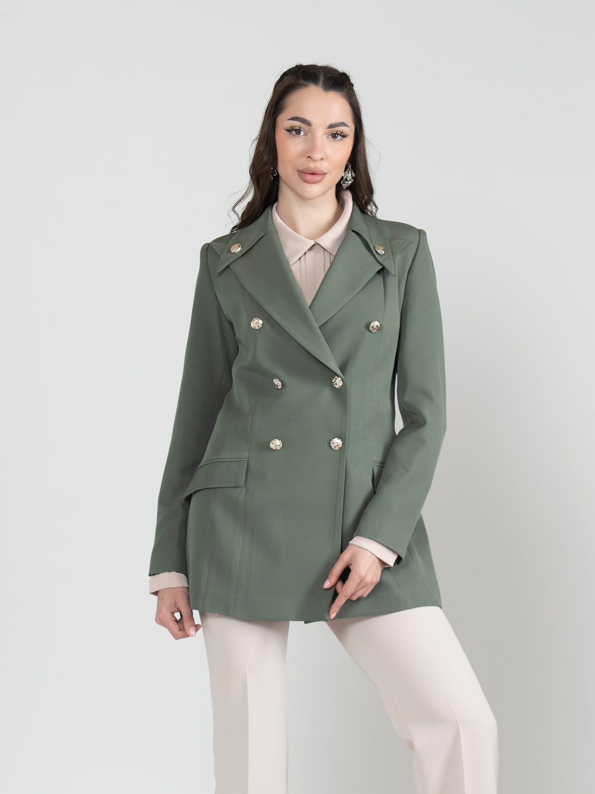 Royal Touch Blazer with Unique Collar - She Chocolate