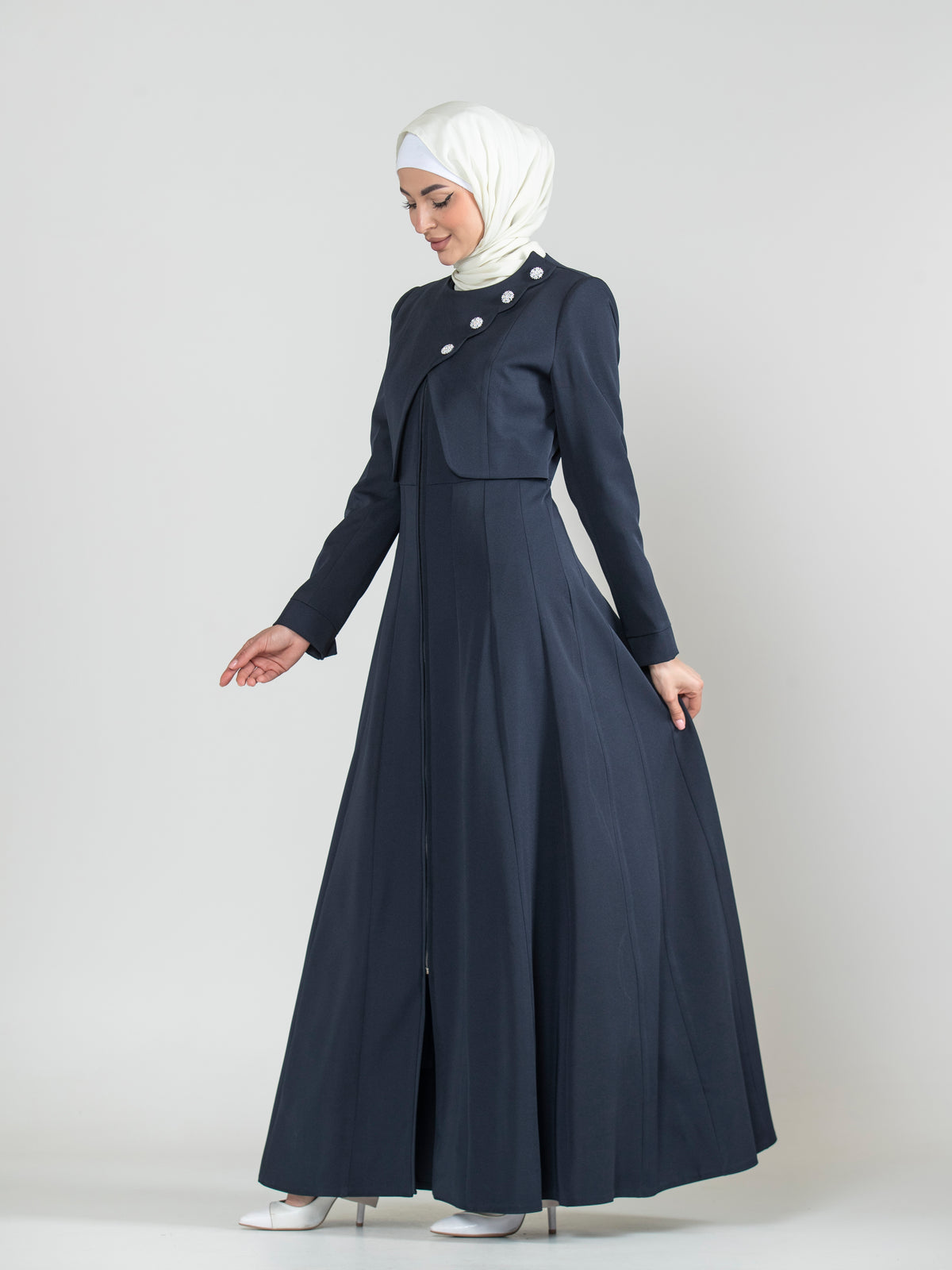 Spring Elegance Button-Front Jilbab