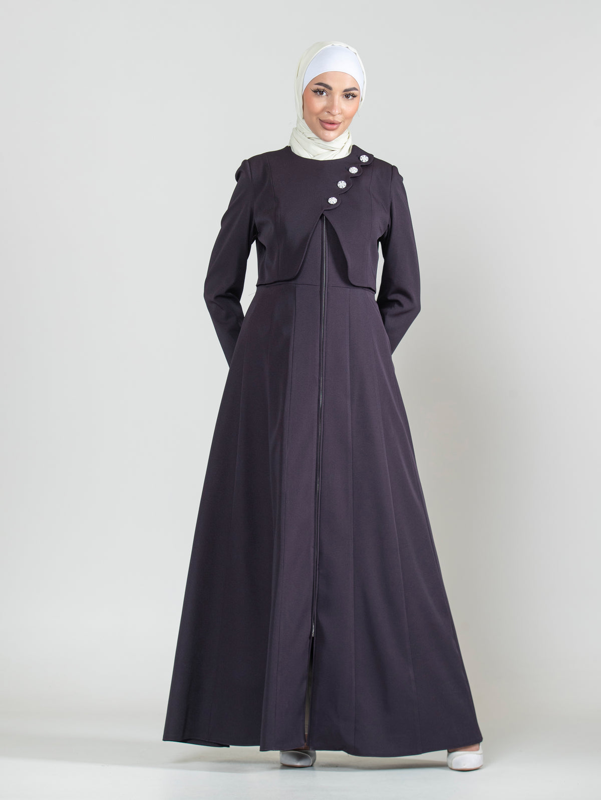 Spring Elegance Button-Front Jilbab