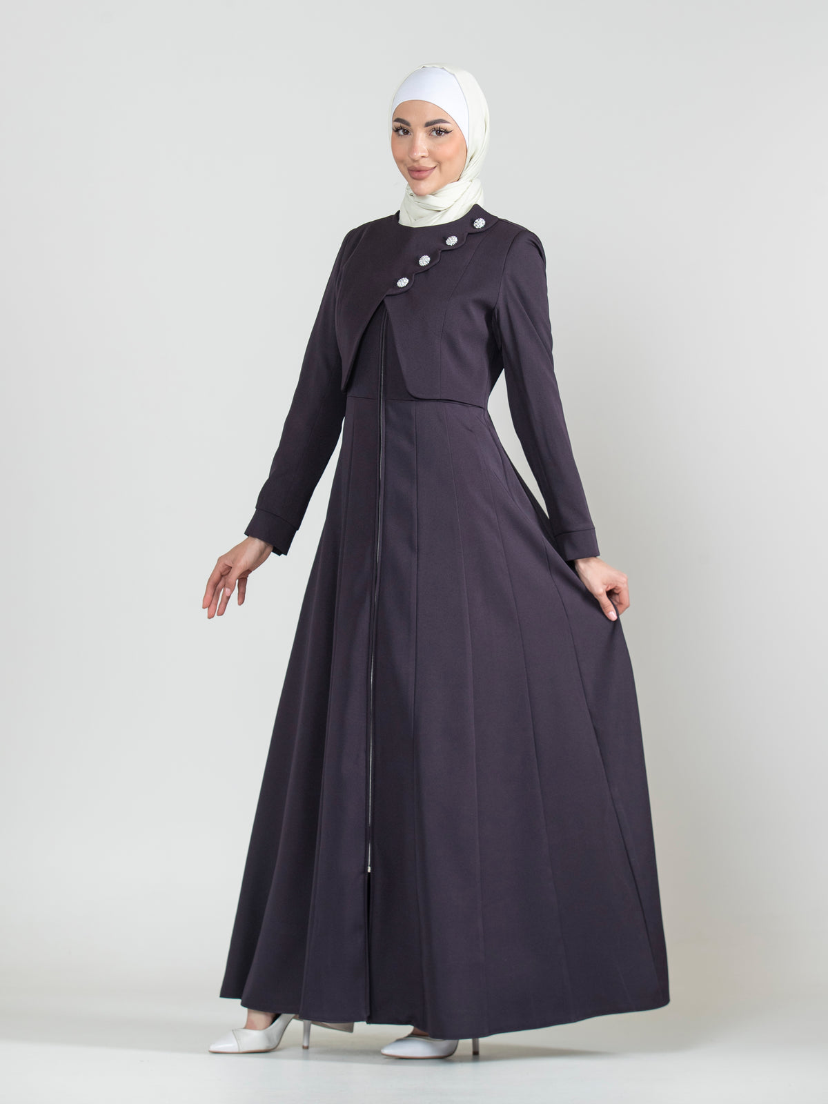 Spring Elegance Button-Front Jilbab