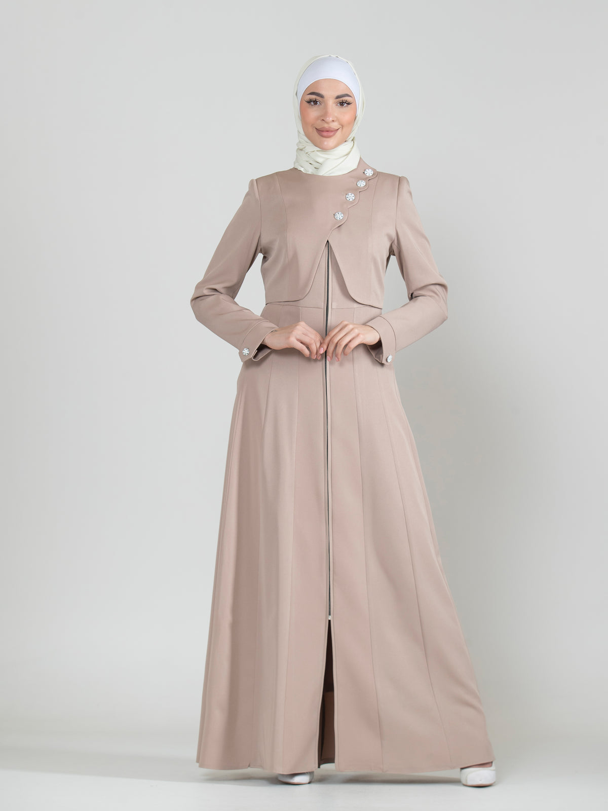 Spring Elegance Button-Front Jilbab