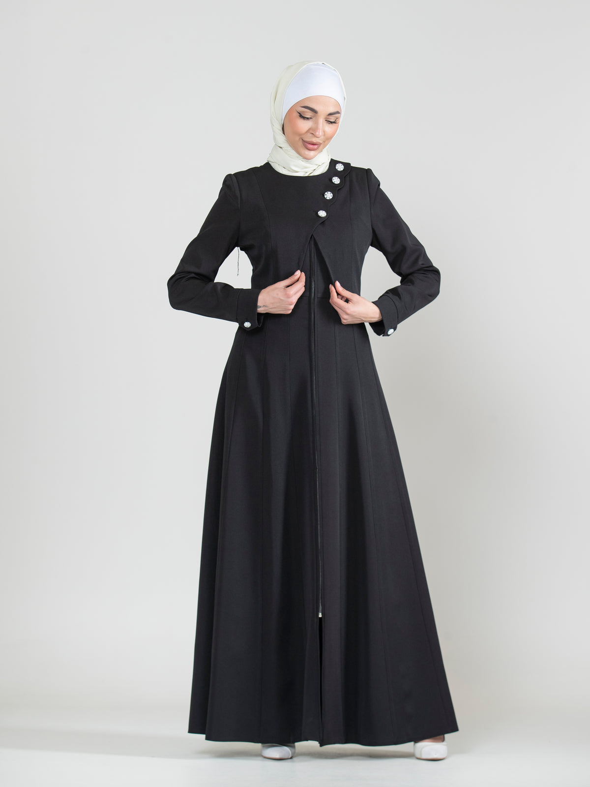 Spring Elegance Button-Front Jilbab