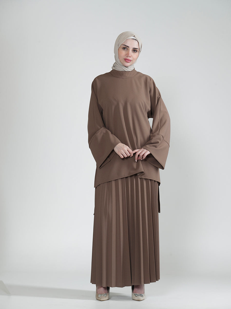 Ward Winter Pleated Skirt Set - She Chocolate
