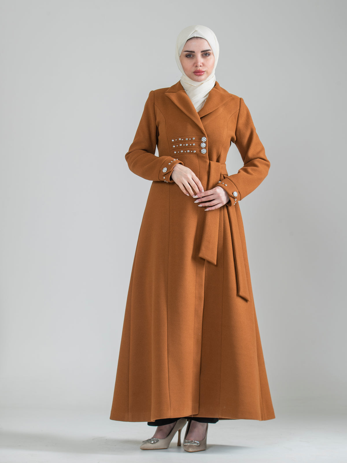 Lamya Button-Front Jilbab with Side Tie