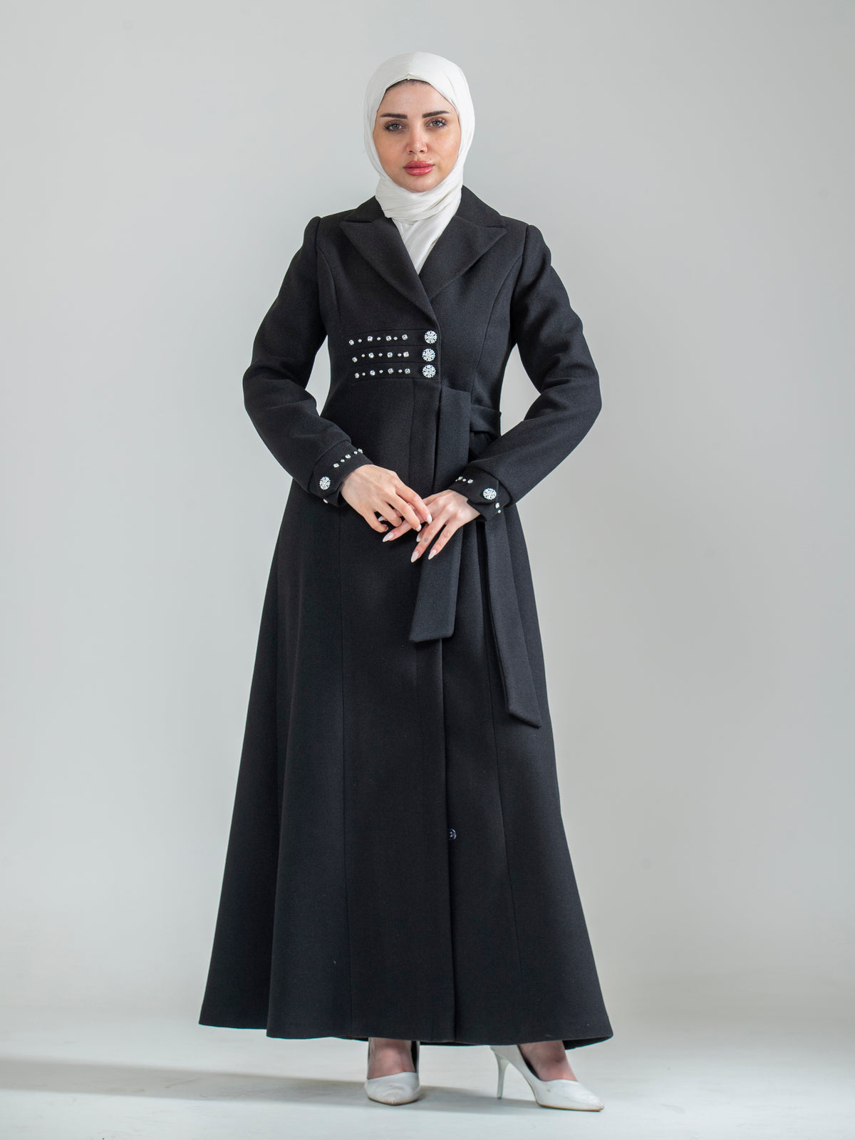 Lamya Button-Front Jilbab with Side Tie