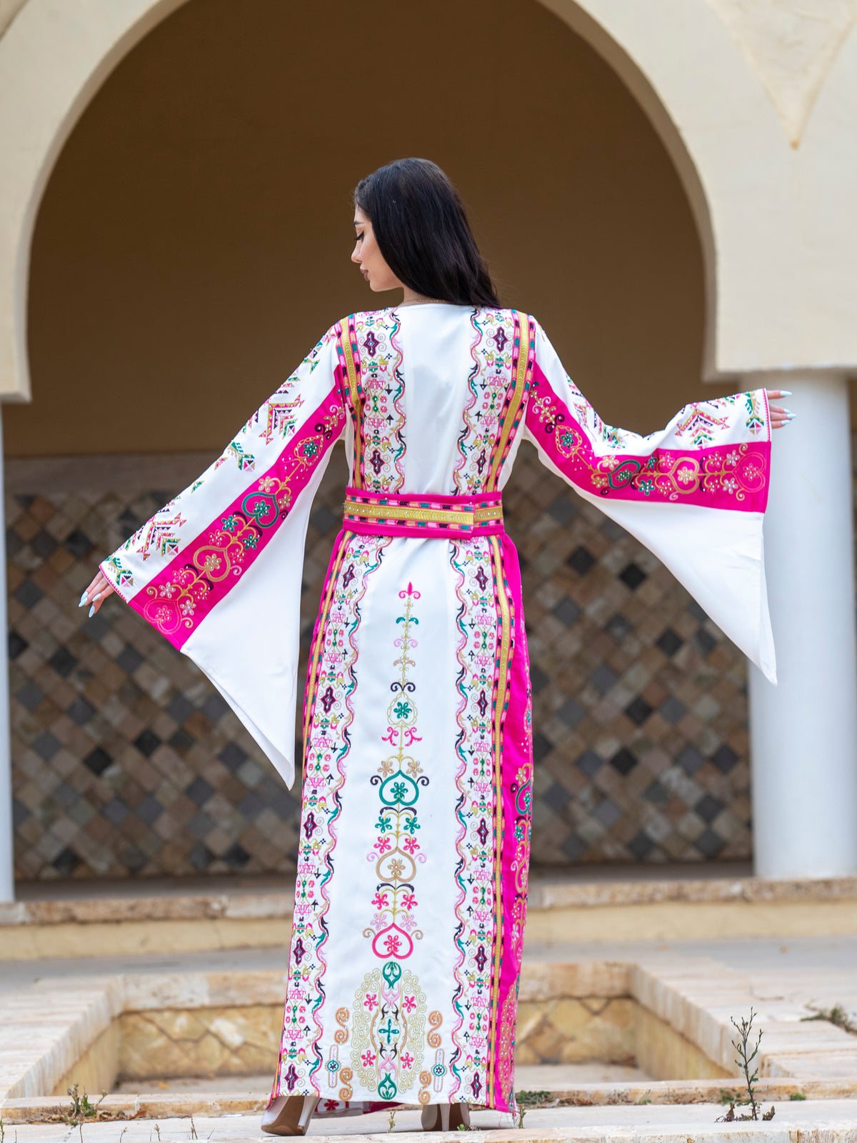 Turquoise Contemporary Thobe in Bright Colors
