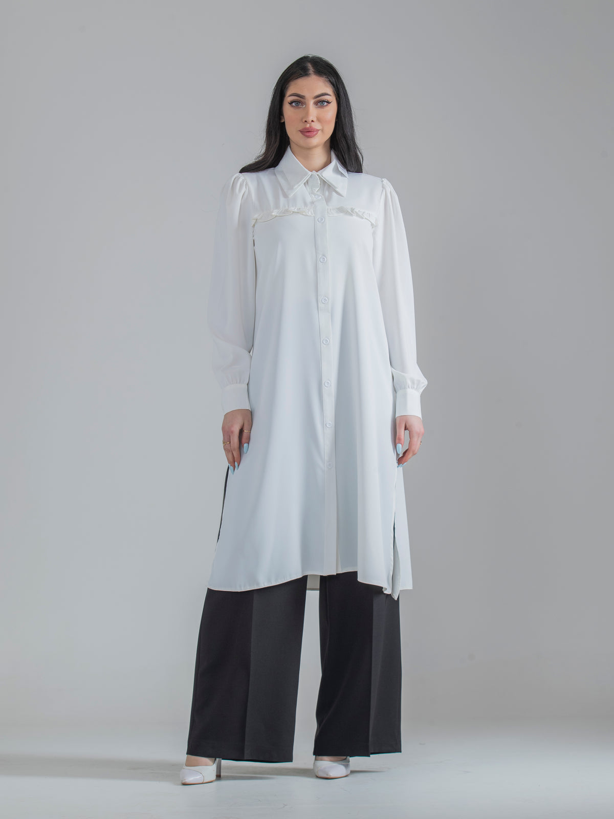 Modest Long Summer Shirt, Sizes 38–52