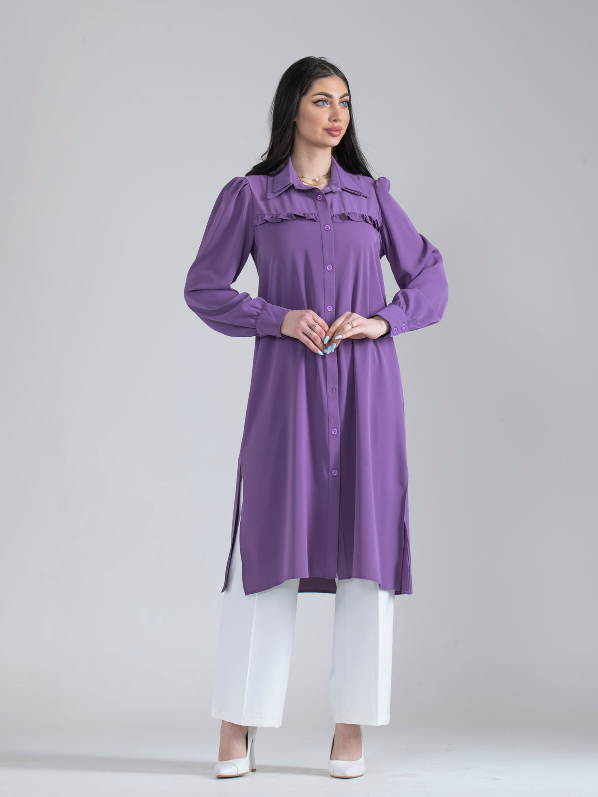 Modest Long Summer Shirt, Sizes 38–52