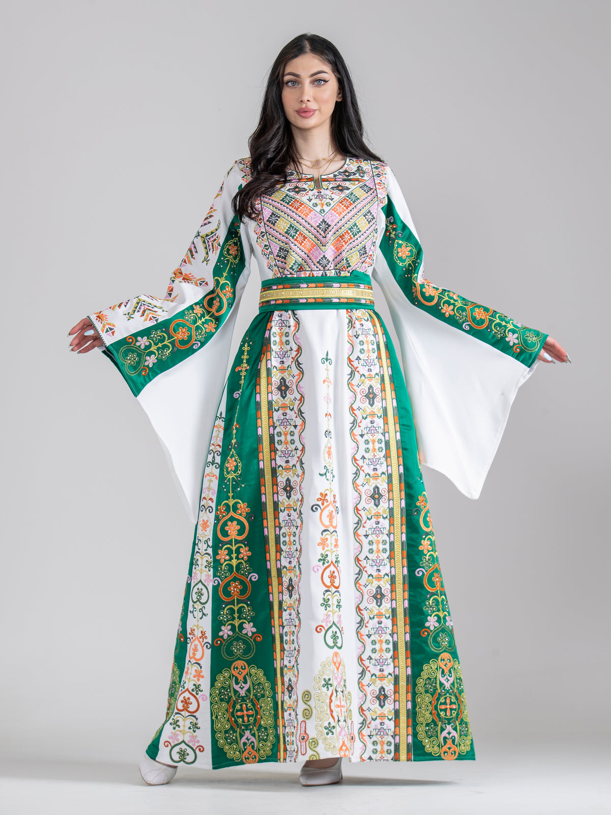 Turquoise Contemporary Thobe in Bright Colors