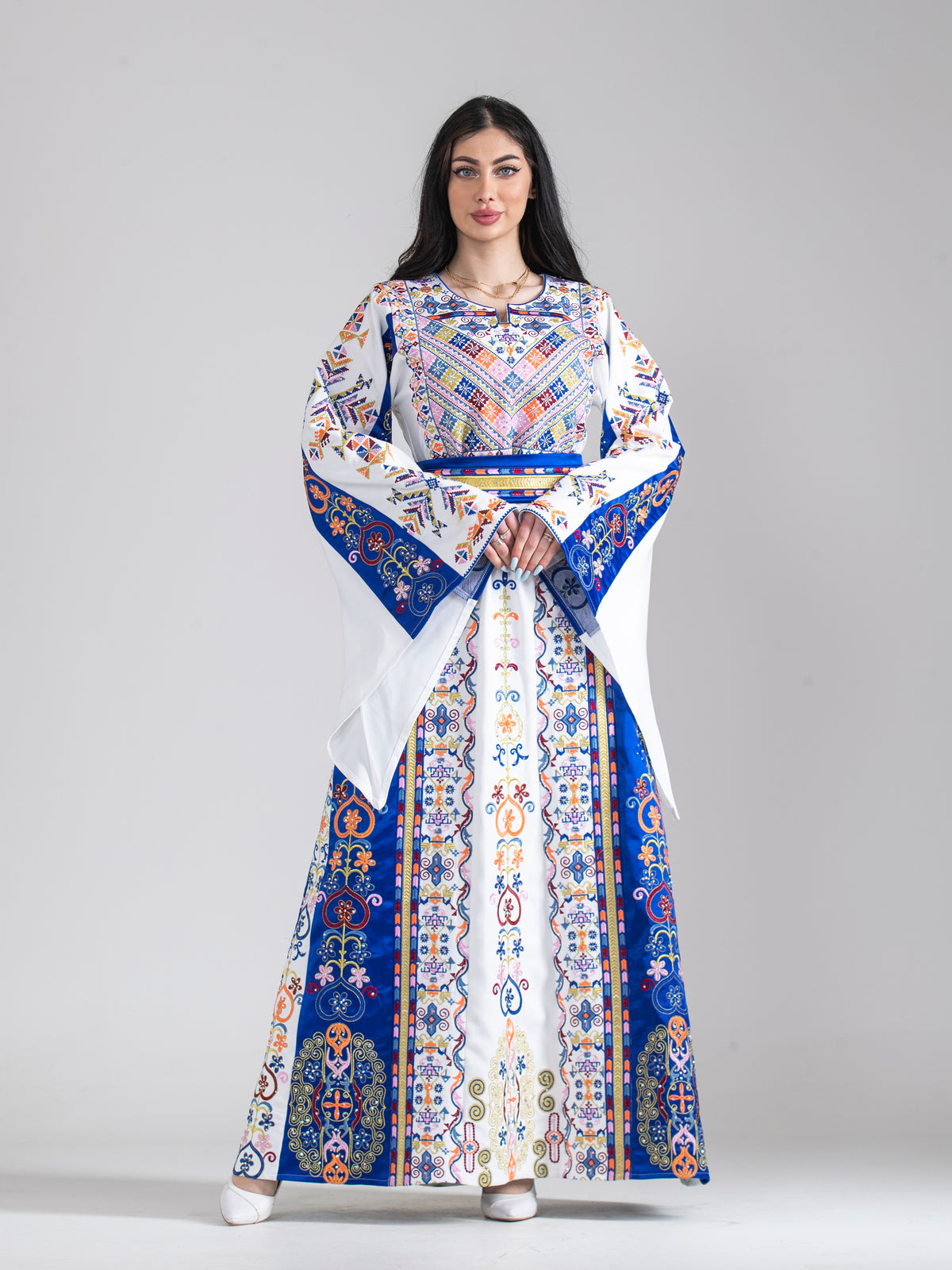 Turquoise Contemporary Thobe in Bright Colors