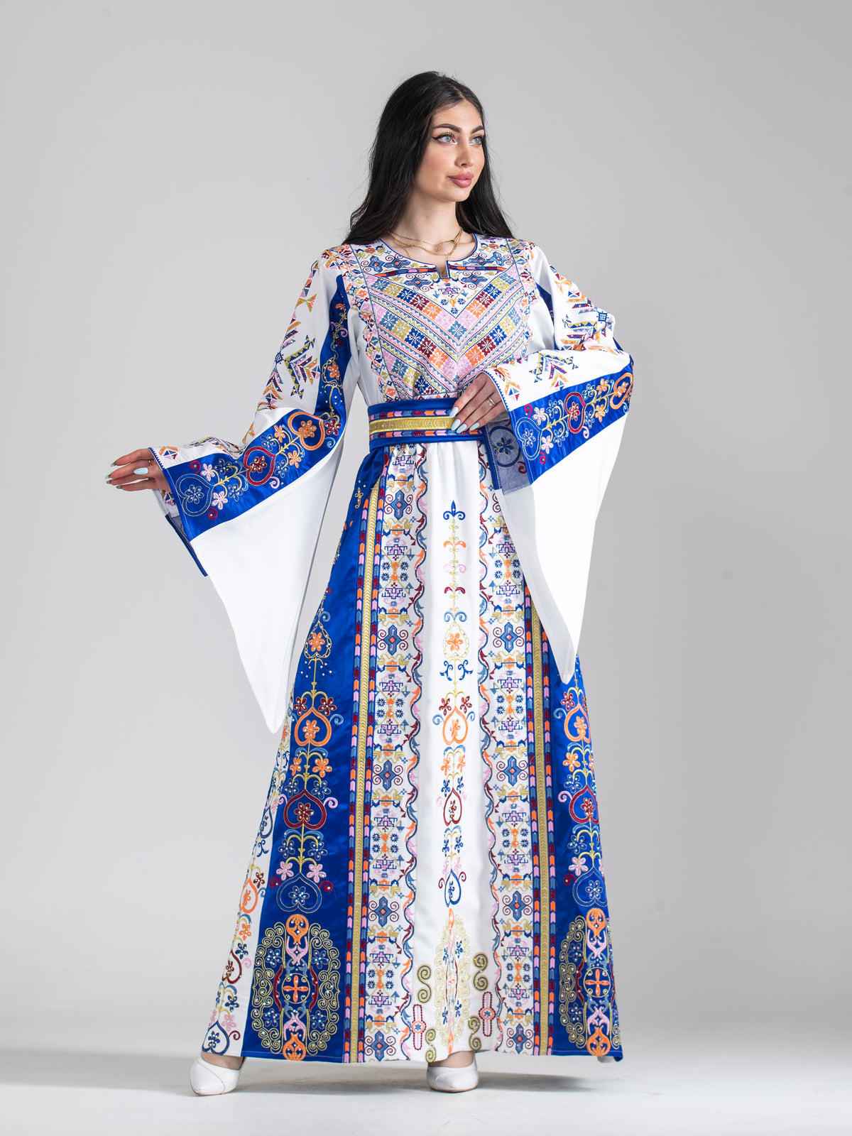 Turquoise Contemporary Thobe in Bright Colors