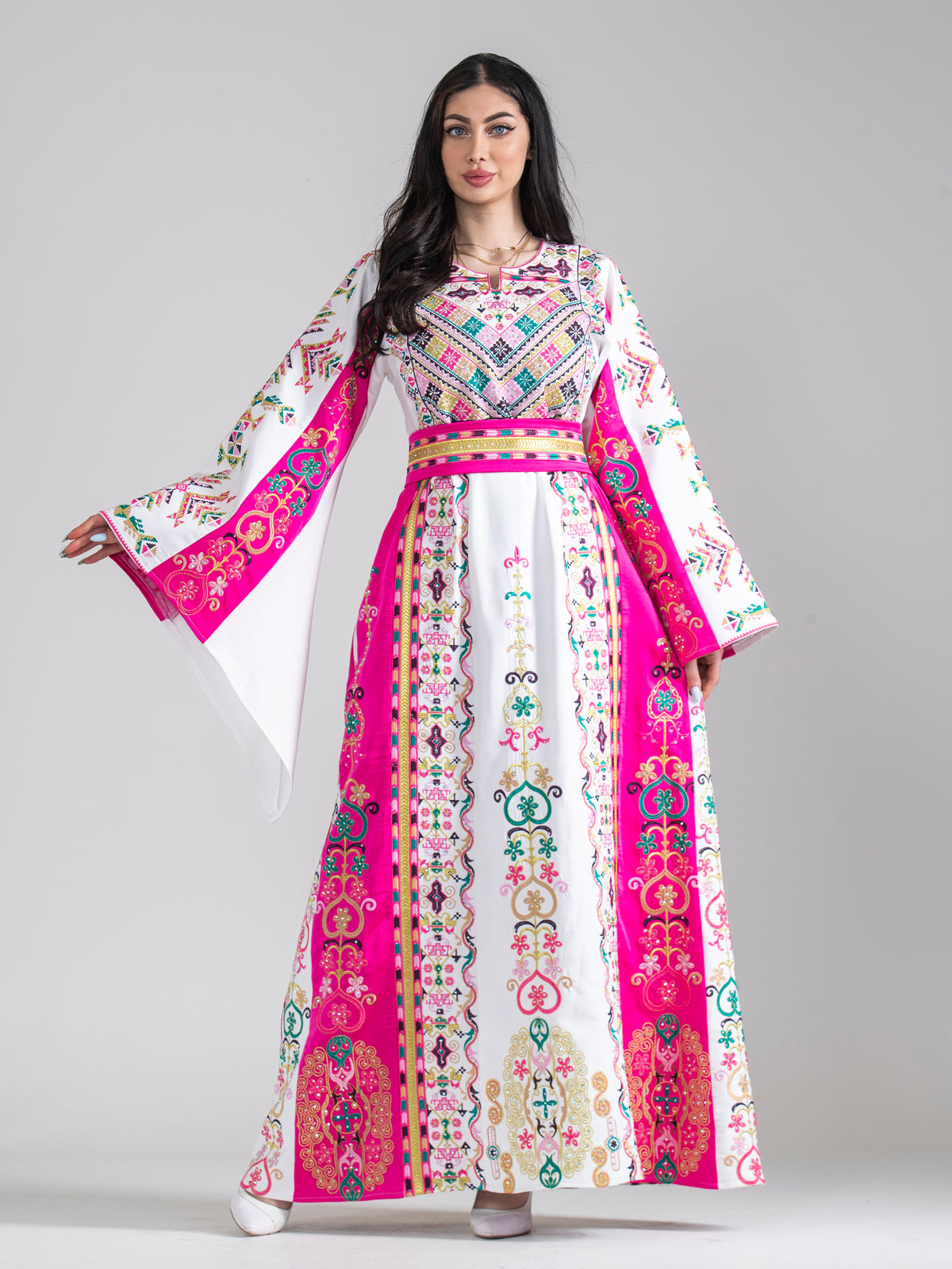 Turquoise Contemporary Thobe in Bright Colors