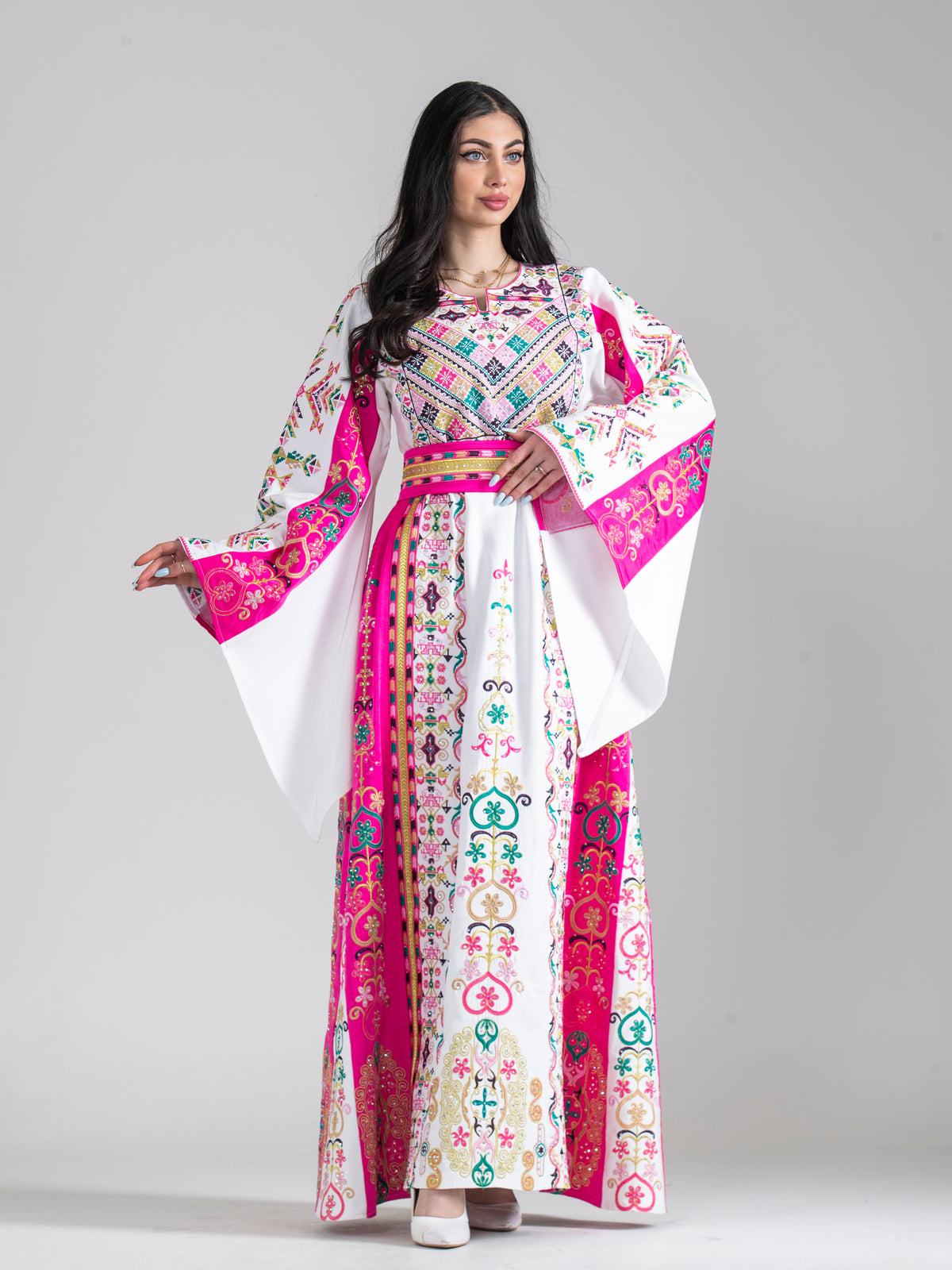 Turquoise Contemporary Thobe in Bright Colors