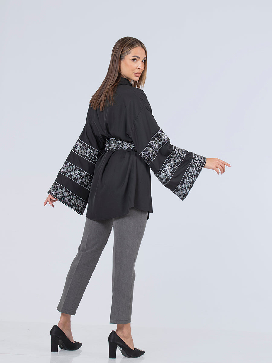 Modern Jacket with Sleeve Embroidery