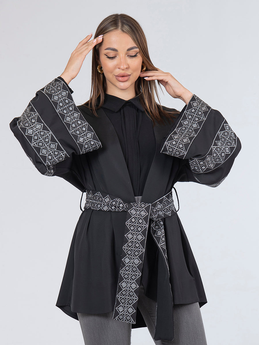 Modern Jacket with Sleeve Embroidery