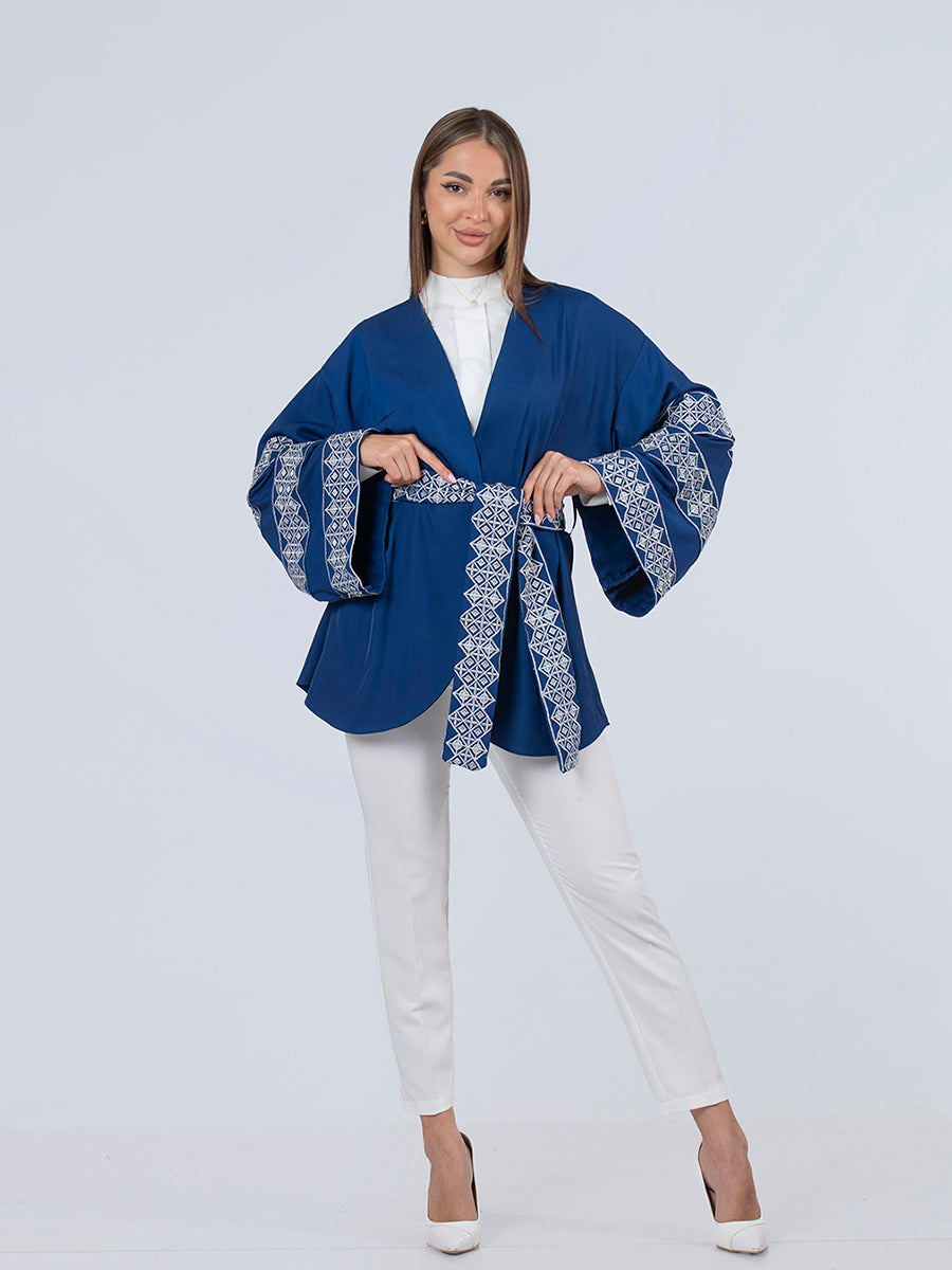 Modern Jacket with Sleeve Embroidery