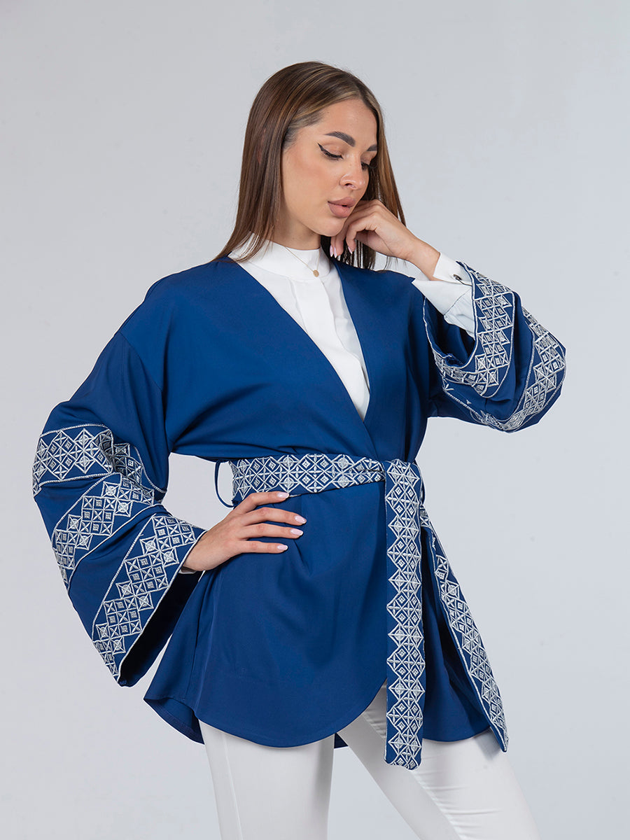 Modern Jacket with Sleeve Embroidery