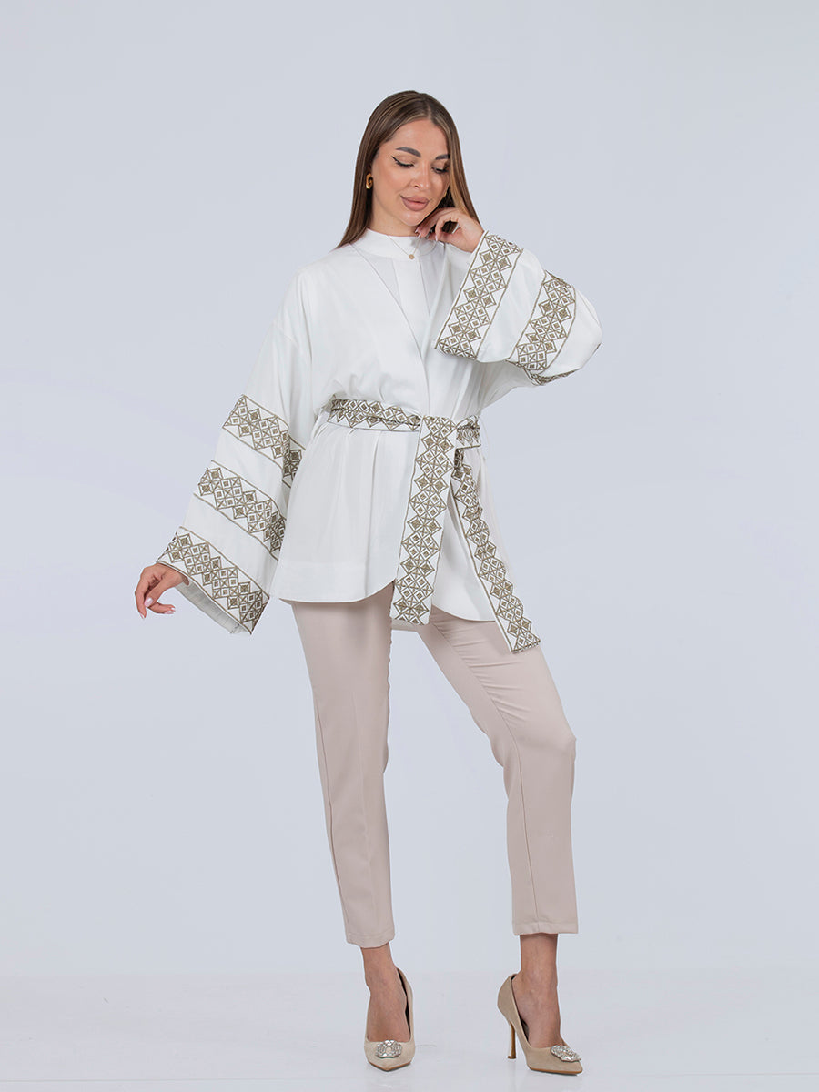 Modern Jacket with Sleeve Embroidery