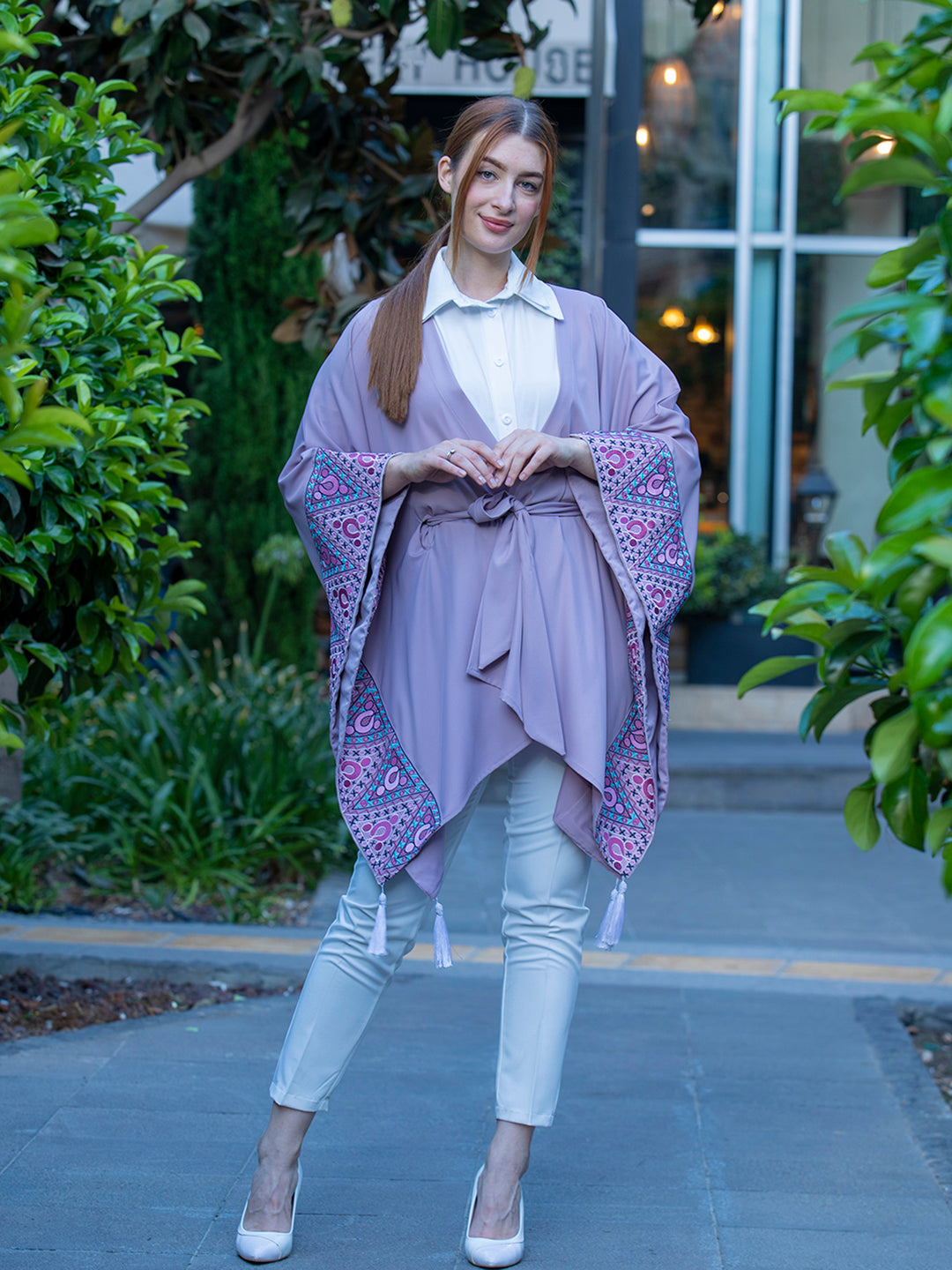 Embroidered Cape, Free Size - She Chocolate