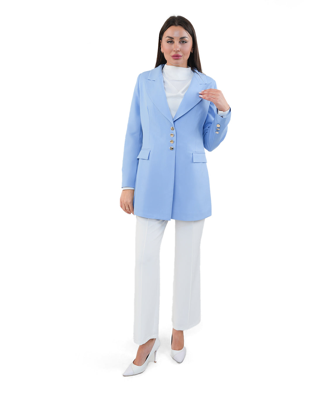 Three-Button Blazer with Unique Cut