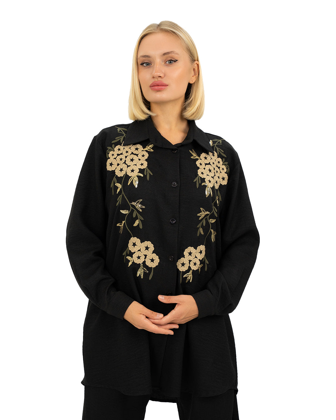 Wurud Embroidered Shirt Two-Piece Set