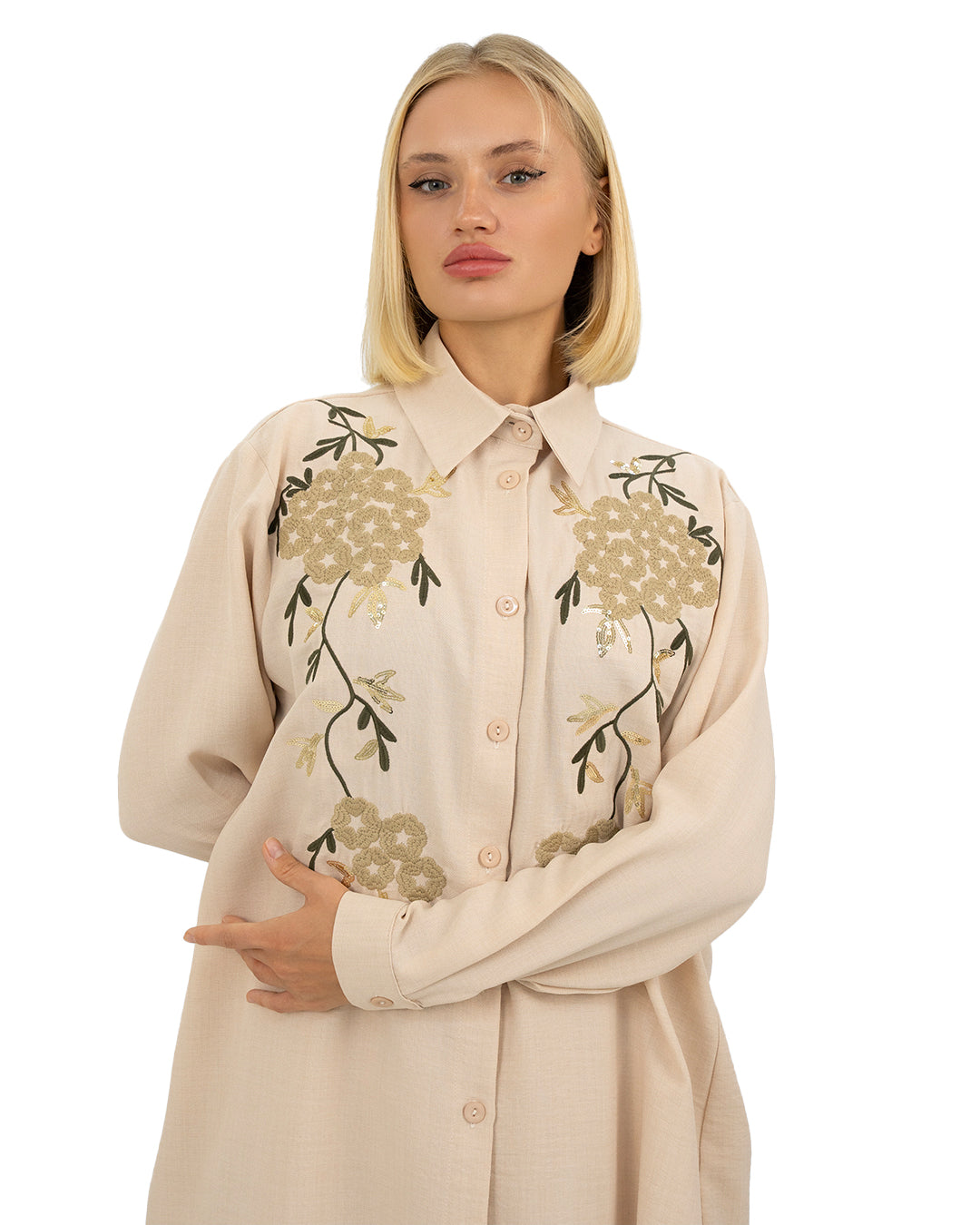 Wurud Embroidered Shirt Two-Piece Set