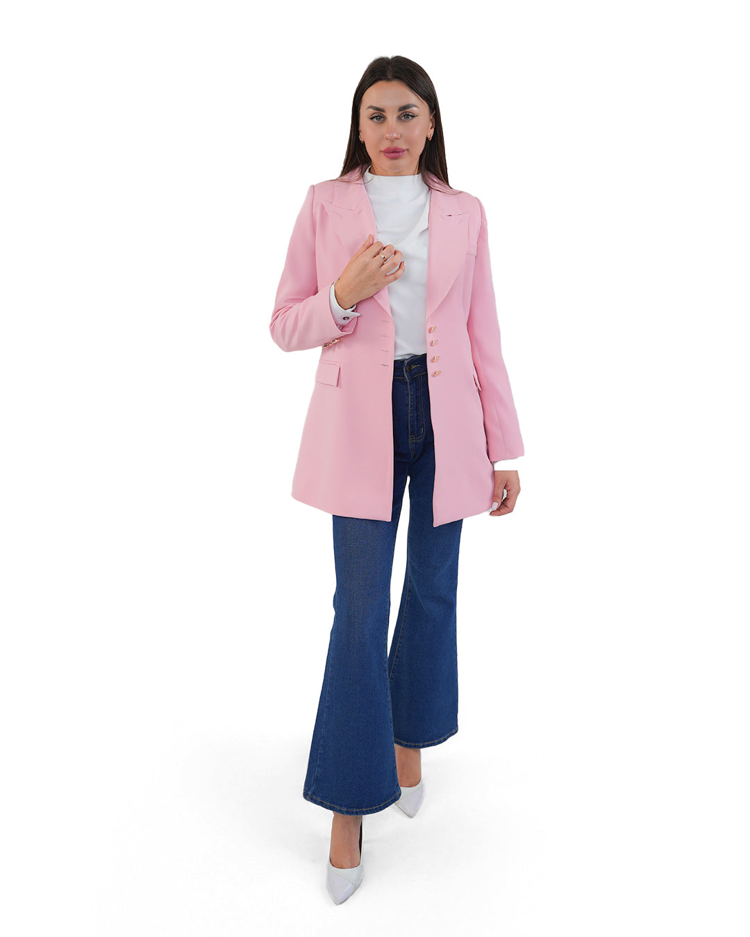 Three-Button Blazer with Unique Cut