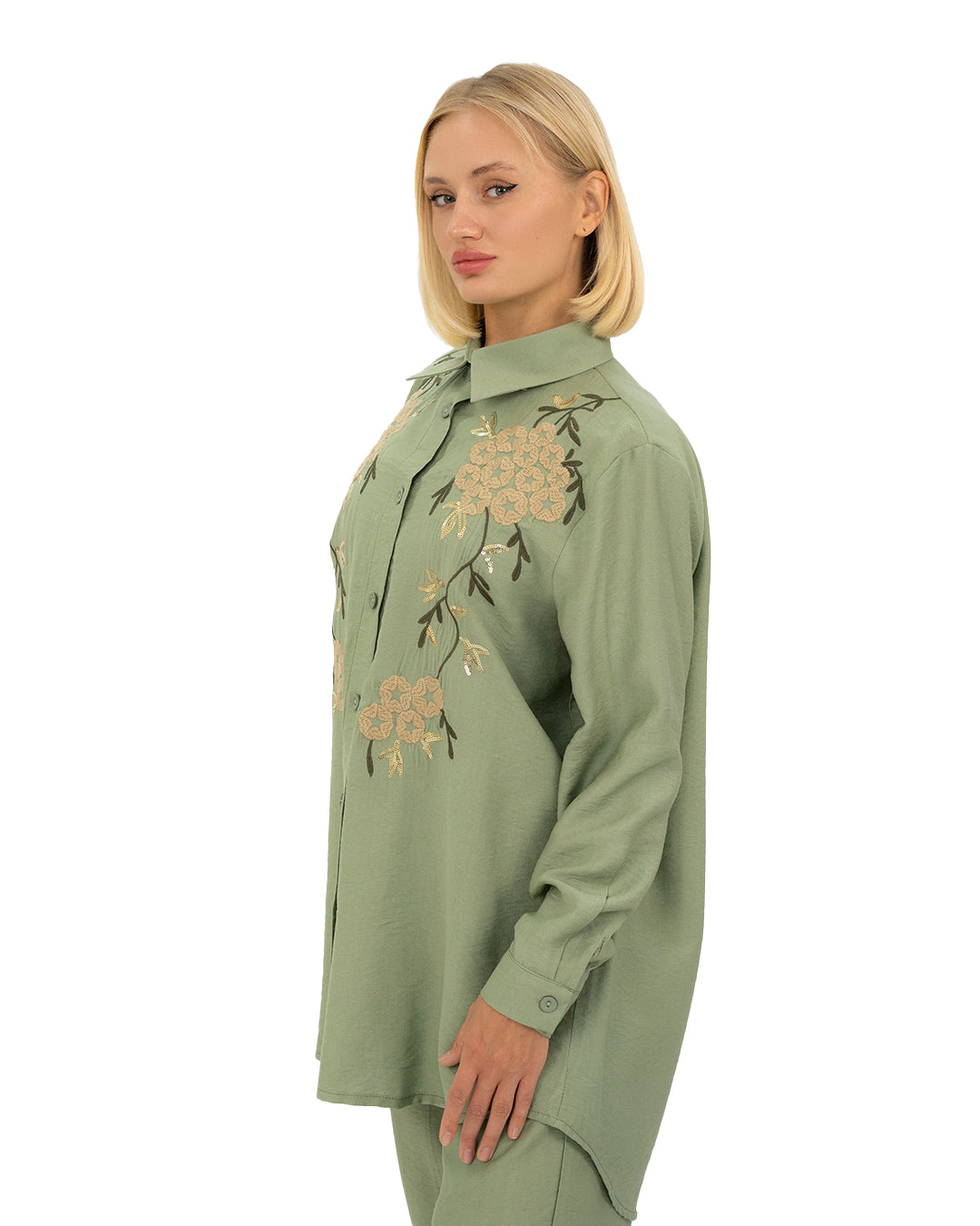 Wurud Embroidered Shirt Two-Piece Set