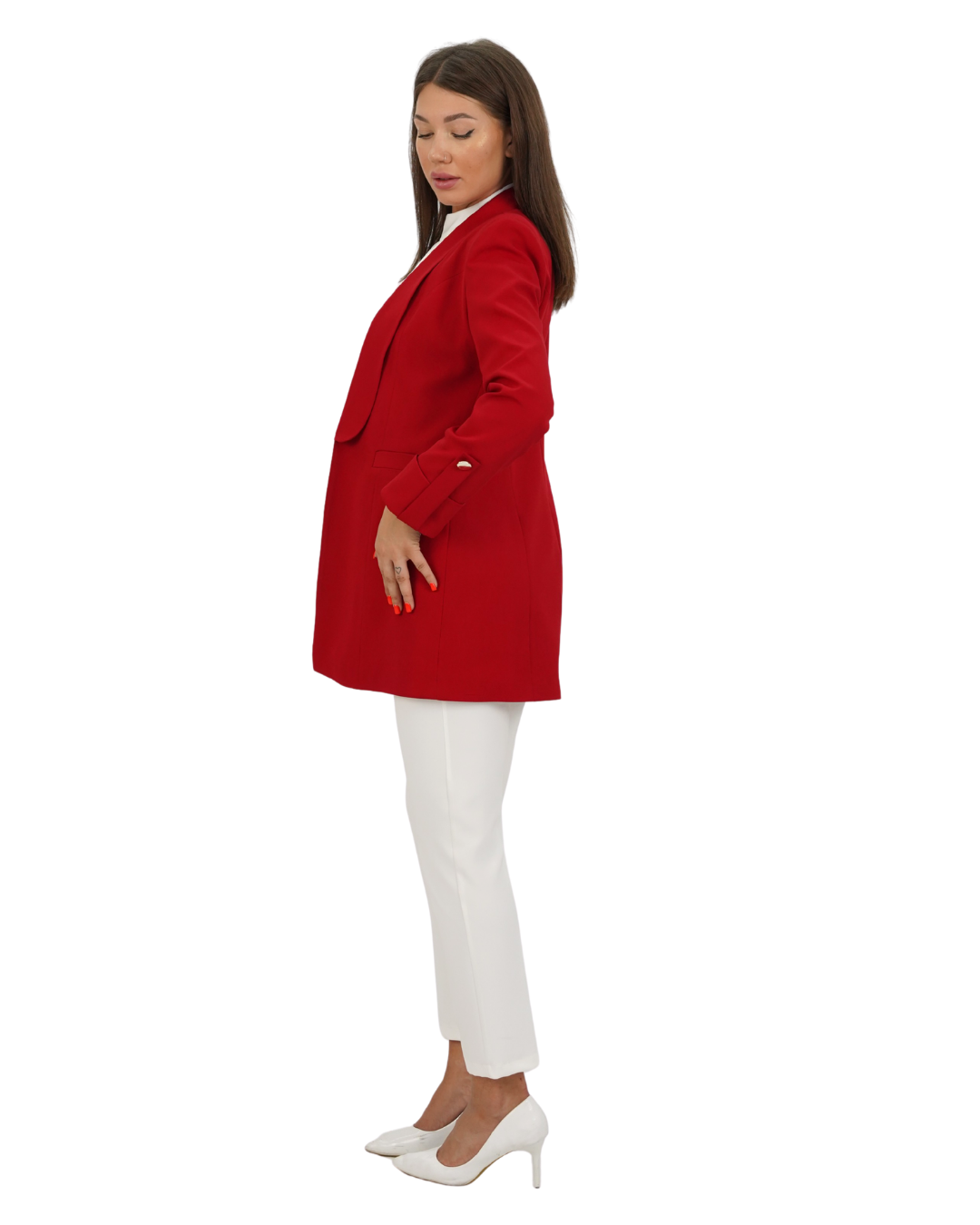 Blazer with Sleeve Button, Sizes 38–52