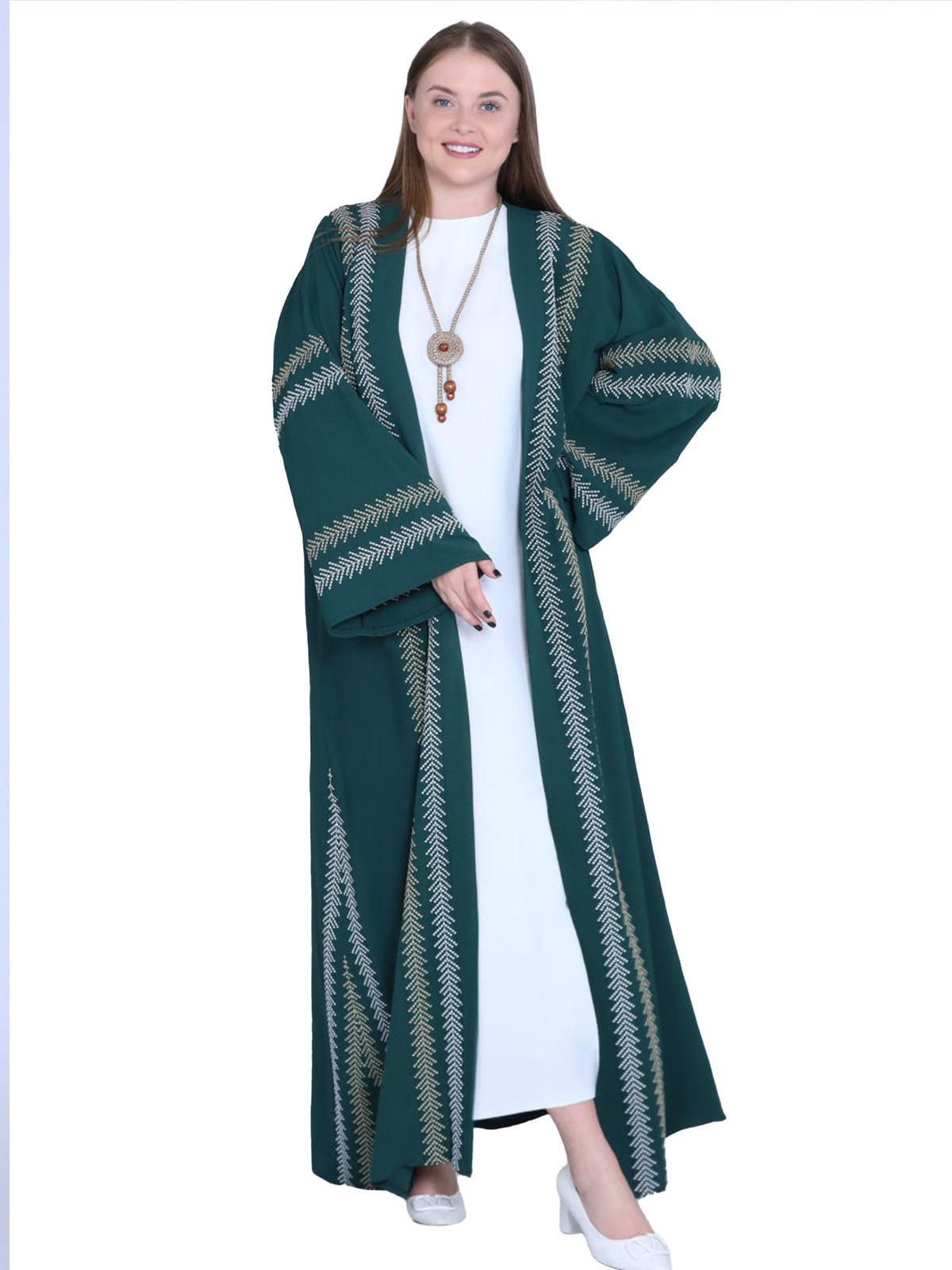 Fayrouz Two-Piece Embroidered Abaya